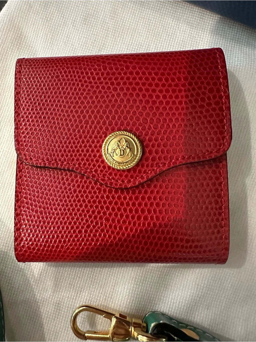 Didier Lamarthe Vintage Structured Leather Satchel in Red, Blue & Green